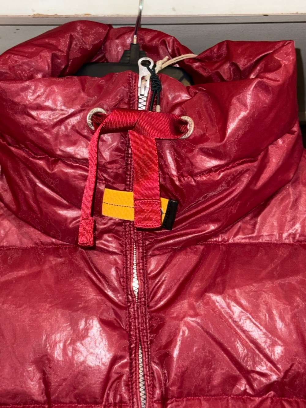 Parajumpers XS high neck quilted jacket glossy red polyamide down filled nwt - Picture 9 of 10